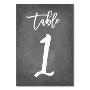Chic Typography Chalkboard Table Number    Table 1