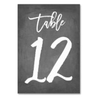 Chic Typography Chalkboard Table Number | Table 12