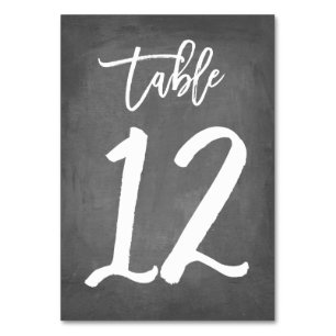 Chic Typography Chalkboard Table Number   Table 12