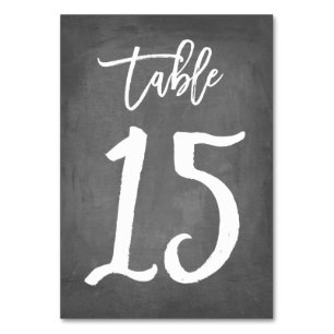 Chic Typography Chalkboard Table Number Table 15