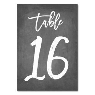 Chic Typography Chalkboard Table Number Table 16