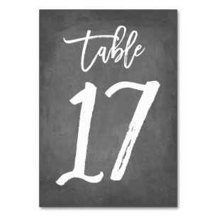 Chic Typography Chalkboard Table Number Table 17