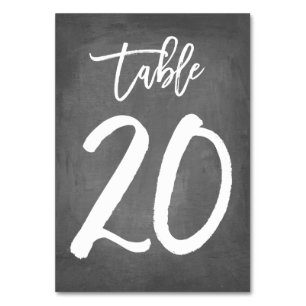 Chic Typography Chalkboard Table Number   Table 20