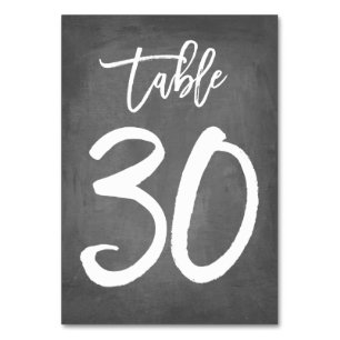 Chic Typography Chalkboard Table Number Table 30