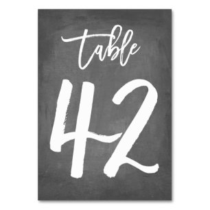 Chic Typography Chalkboard Table Number Table 42