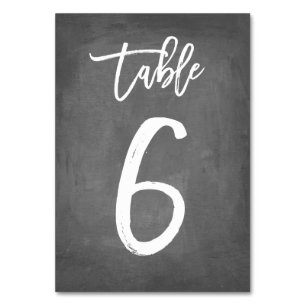 Chic Typography Chalkboard Table Number Table 6