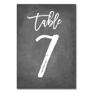 Chic Typography Chalkboard Table Number Table 7