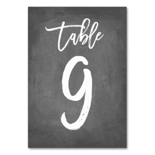 Chic Typography Chalkboard Table Number Table 9