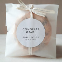 Chic Typography Congrats Grad Graduation Sticker