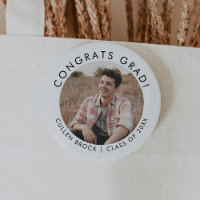 Chic Typography Congrats Grad Photo Graduation