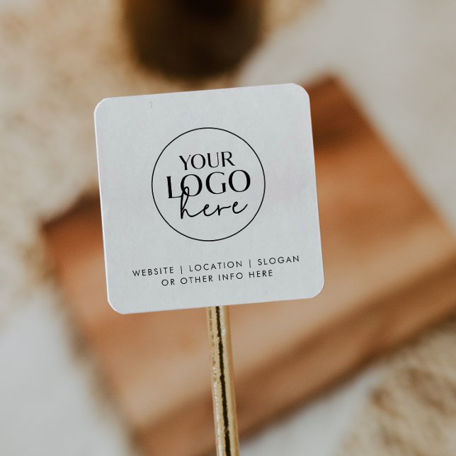 Chic Typography Custom Business Logo Square Sticker (Creator Uploaded)