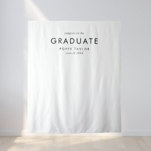 Chic Typography Graduate Graduation Photo Backdrop Tapestry