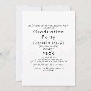 Chic Typography Graduation Party Invitation