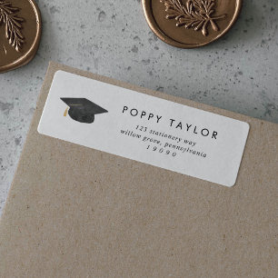 Chic Typography Graduation Return Address Label