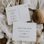 Chic Typography Horizontal Save the Date Postcard<br><div class="desc">This chic typography horizontal save the date postcard is perfect for a modern wedding. The simple design features classic minimalist black and white typography with a rustic boho feel. Customisable in any colour. Keep the design minimal and elegant, as is, or personalise it by adding your own graphics and artwork....</div>