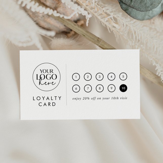 Chic Typography Logo Business Reward 10 Punch Loyalty Card (Creator Uploaded)