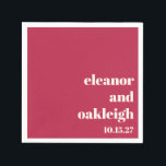 Chic Typography Magenta Red Ivory Custom Wedding Napkin<br><div class="desc">Bold Chic Typography Magenta Red Ivory Modern Custom Wedding Napkins</div>