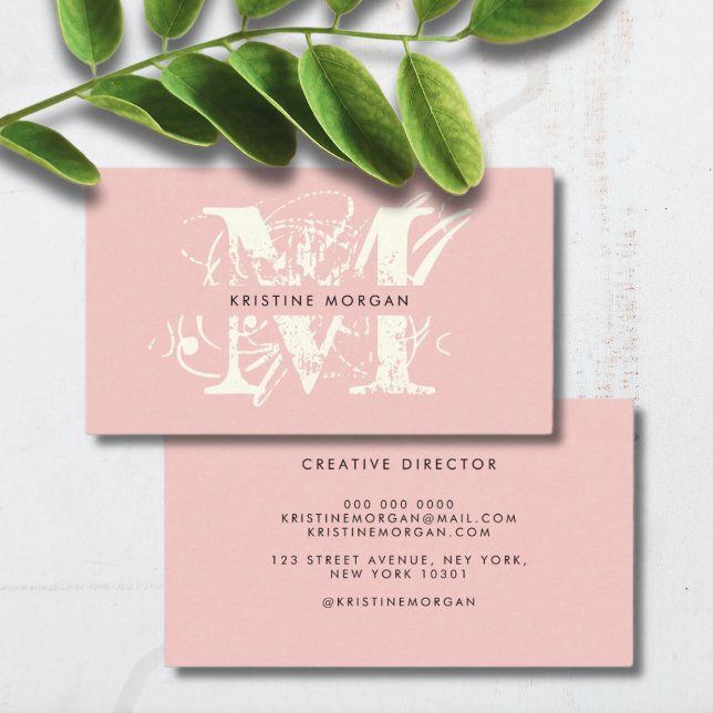 Chic typography monogram name business card (Creator Uploaded)