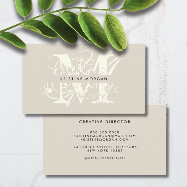 Chic typography monogram name business card (Creator Uploaded)