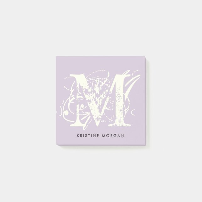 Chic typography monogram name post-it notes (Front)