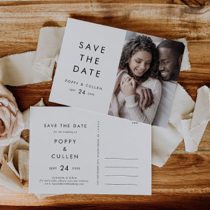 Chic Typography Photo Save the Date Invitation Postcard