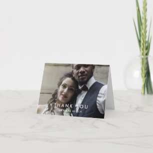 Chic Typography Photo Thank You Card