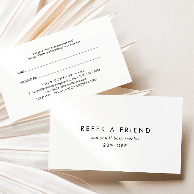 Chic Typography Refer a Friend Referral Card (Creator Uploaded)