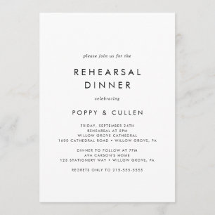 Chic Typography Rehearsal Dinner Invitation