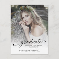 Chic Typography Script Graduate School Graduation