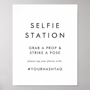 Chic Typography Selfie Station Wedding Sign