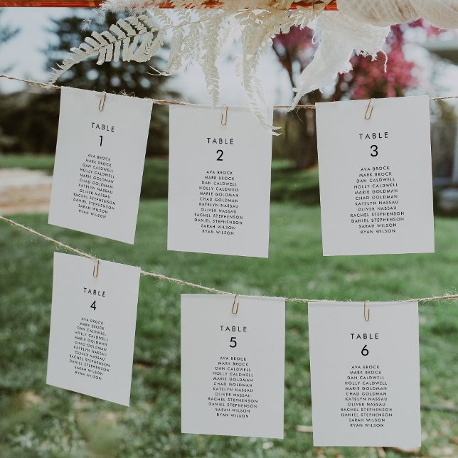 Chic Typography Table Number Seating Chart (Creator Uploaded)