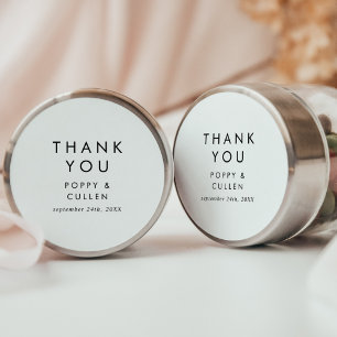 Chic Typography Thank You Wedding Favour Sticker