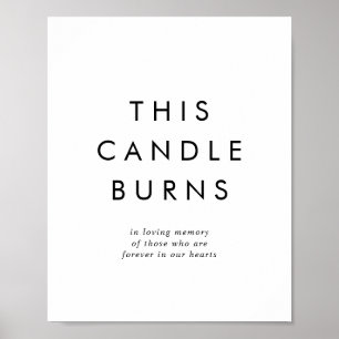 Chic Typography This Candle Burns Wedding Sign