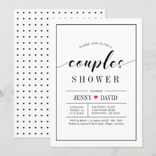 Chic Typography Wedding Couples Shower Invitations
