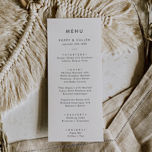 Chic Typography Wedding Dinner Menu
