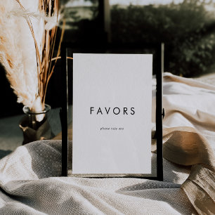 Chic Typography Wedding Favours Sign