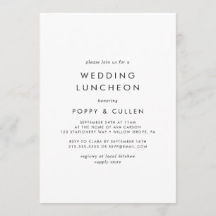 Chic Typography Wedding Luncheon Invitation