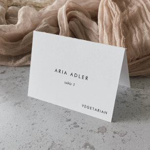 Chic Typography Wedding Menu Option Place Cards