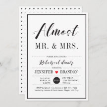 Chic Typography Wedding Rehearsal Dinner Card