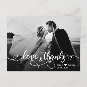 Chic Typography Wedding Thank You Photo Postcard