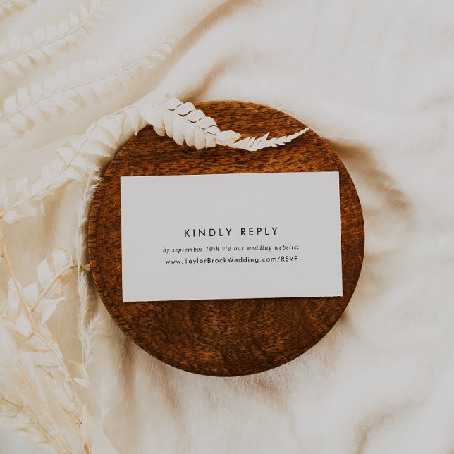 Chic Typography Wedding Website RSVP Enclosure Card (Creator Uploaded)