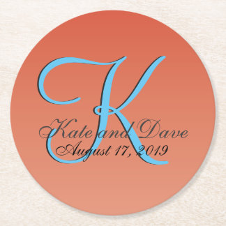 Chic Unique Red Orange Round Paper Coaster