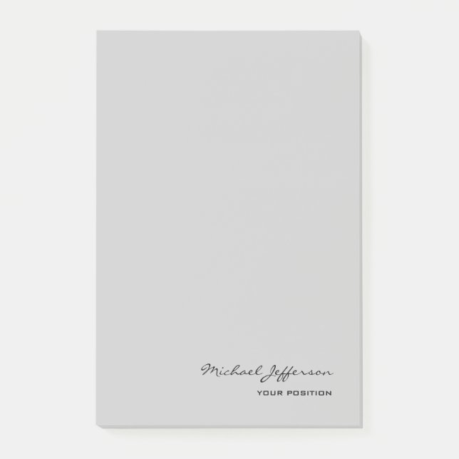 Chic Unique Script Calligraphy Name Grey  Post-it Notes (Front)