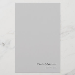 Chic Unique Script Calligraphy Name Grey  Stationery