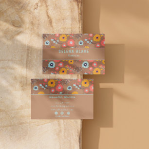 Chic & Unique Trendy Bold Modern Elegant Floral Business Card