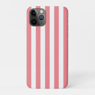 Chic Vertical Stripes Salmon Pink White Striped iPhone 11 Pro Case