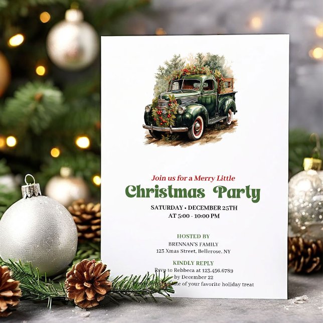 Chic Victorian Christmas Car Holiday Invitation (Chic Victorian Christmas Angel Holiday Card)