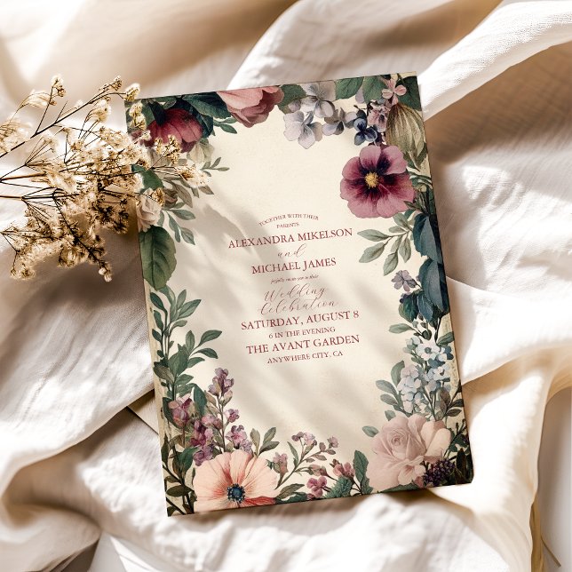 Chic Victorian Royal Floral Wedding  Invitation (Creator Uploaded)