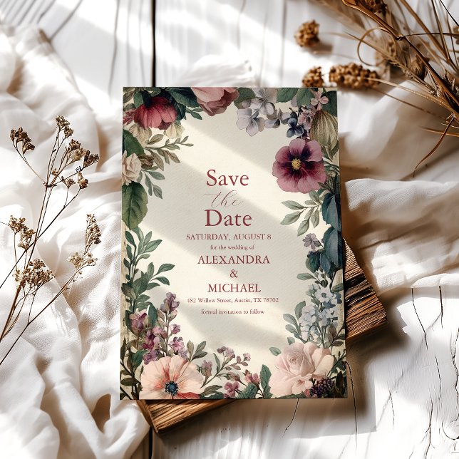 Chic Victorian Royal Floral Wedding  Save The Date (Creator Uploaded)