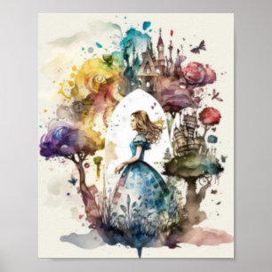 Chic Vintage Alice In Wonderland  Poster